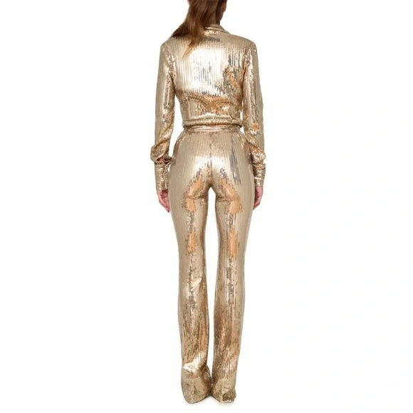 LaQuan Smith Gold Liquid Sequin Pants - Small - Picture 2 of 11